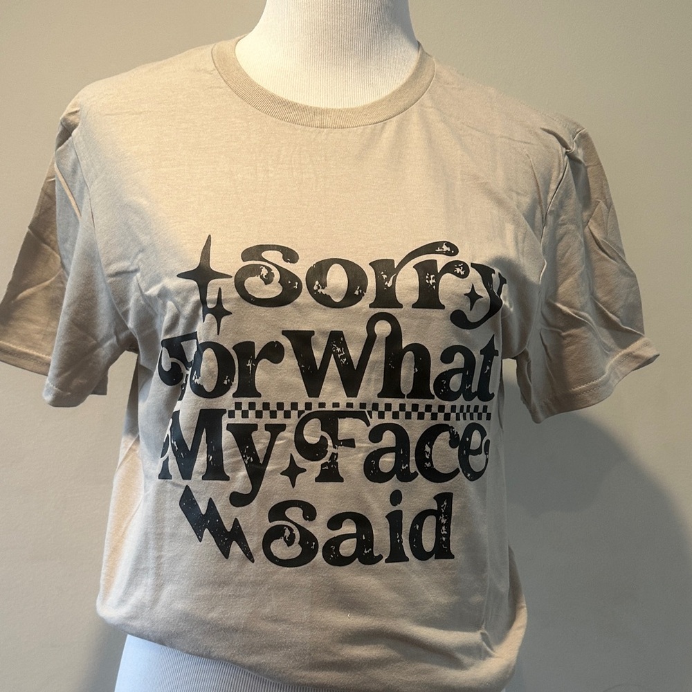 Jerzees Beige T-Shirt with Black Graphic
